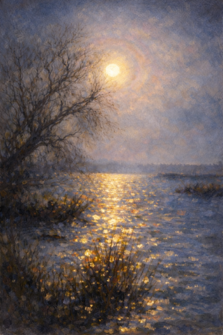 月光の霞ヶ浦 Moonlight over Lake Kasumigaura