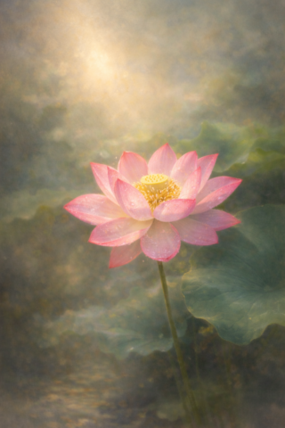 光に咲く蓮 Lotus in Quiet Light