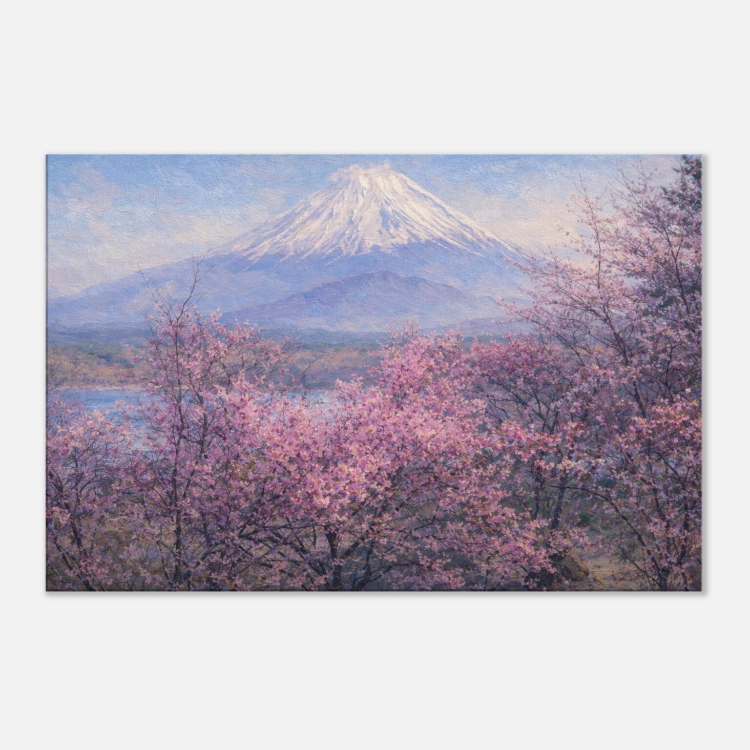 精進湖・春の光の中で lake-shoji-in-the-spring-light-mt-fuji