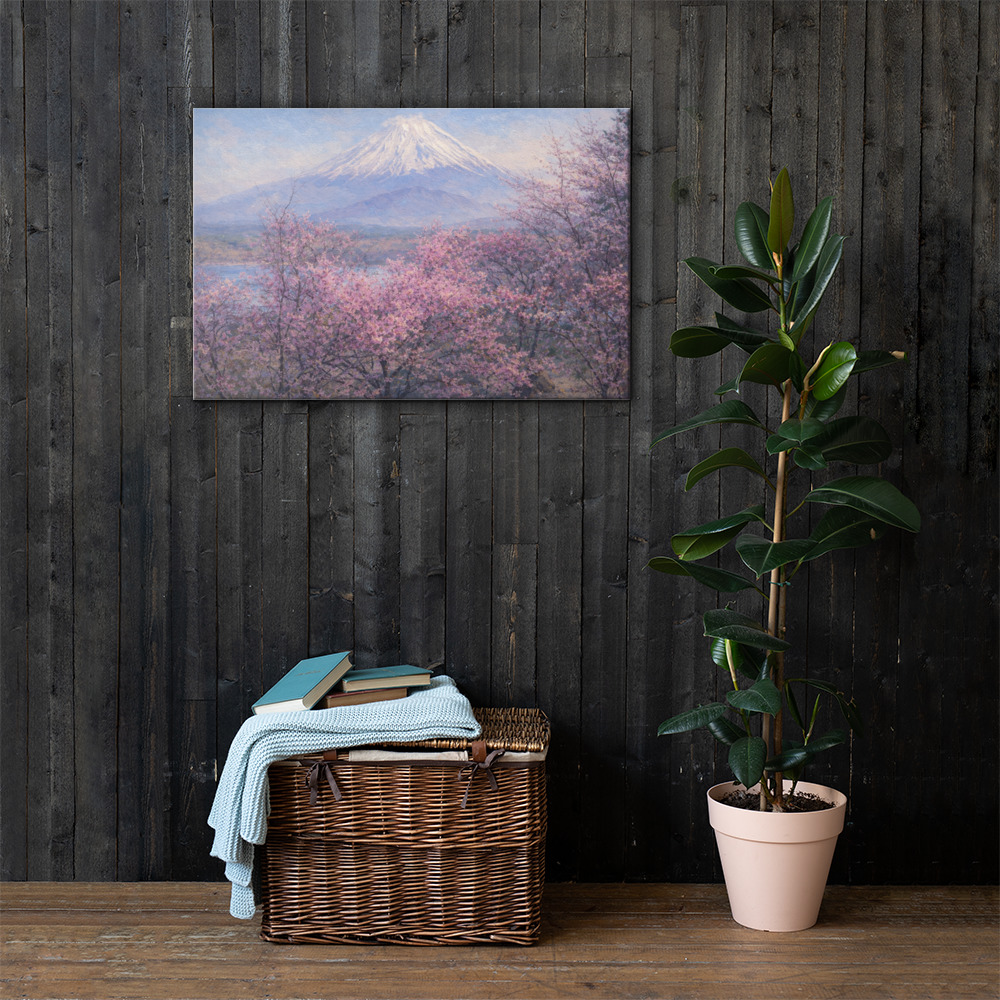 精進湖・春の光の中で|日本の伝統美を飾る - 画像 (6)