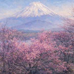 精進湖・春の光の中で